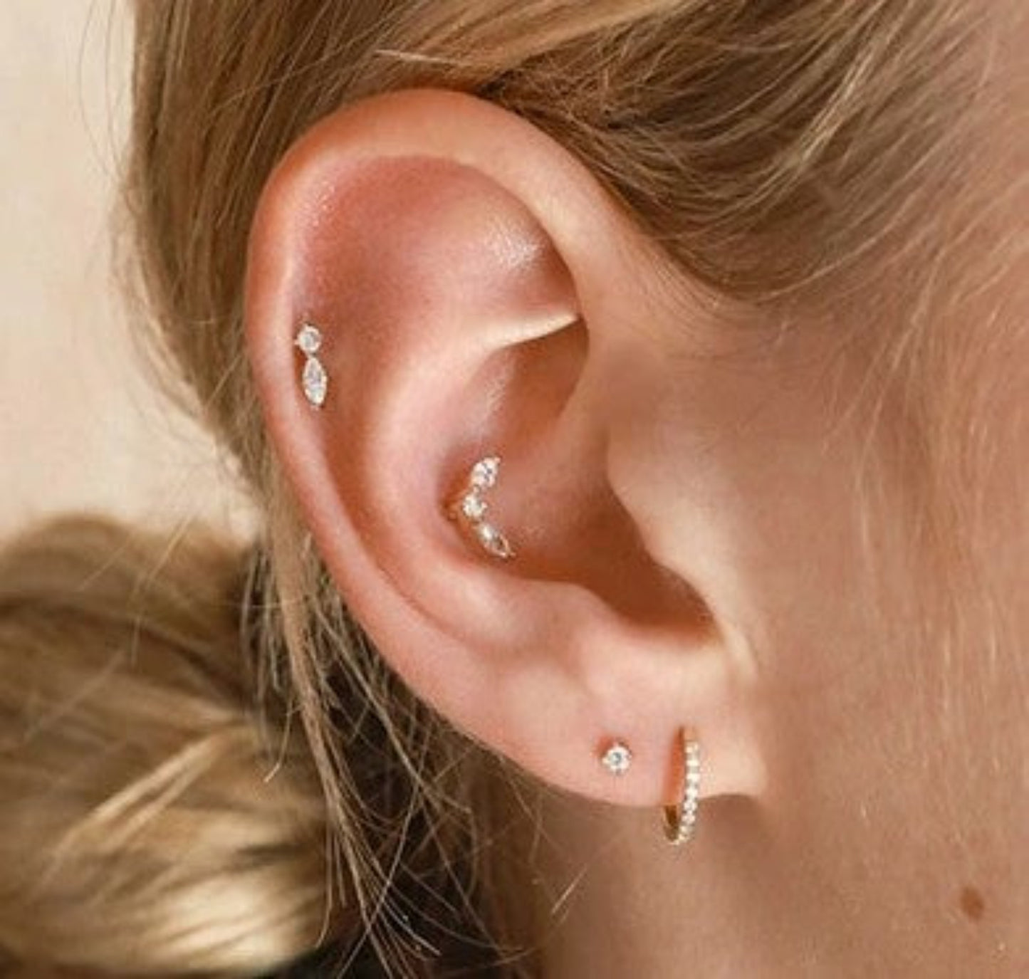 Double Drop Cartilage Stud