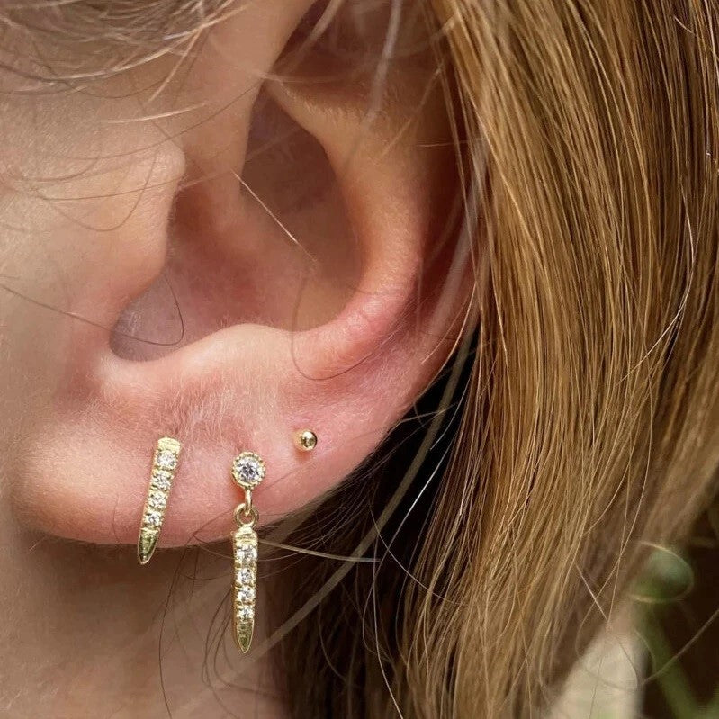 Three Stone Drop Earrings